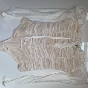 Off the shoulder one piece shirt